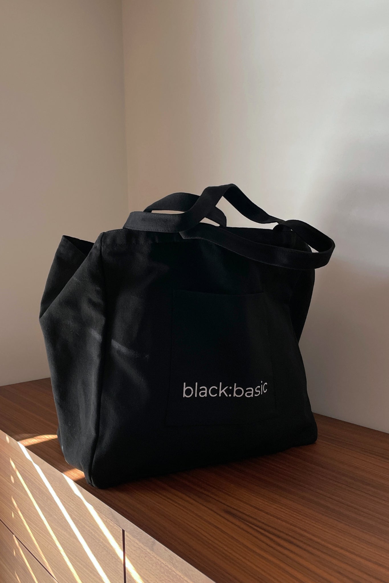 Black Multi-Pocket Tote Bag