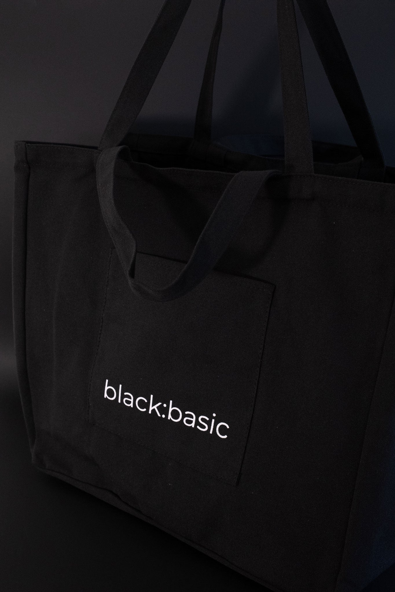 Black Multi Pocket Tote Bag black basic