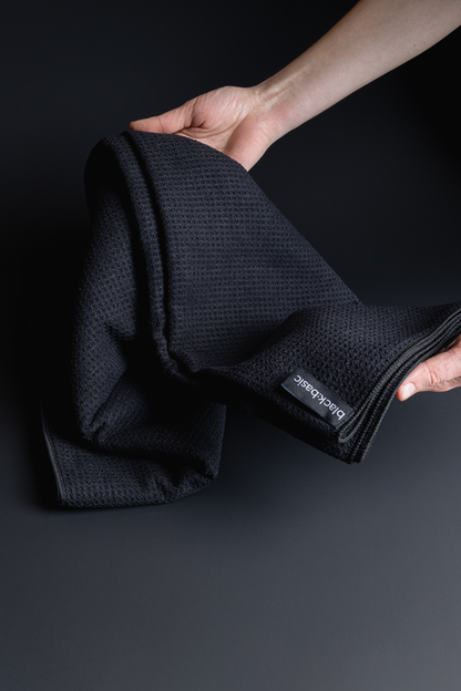 Black Microfibre Hand Towel