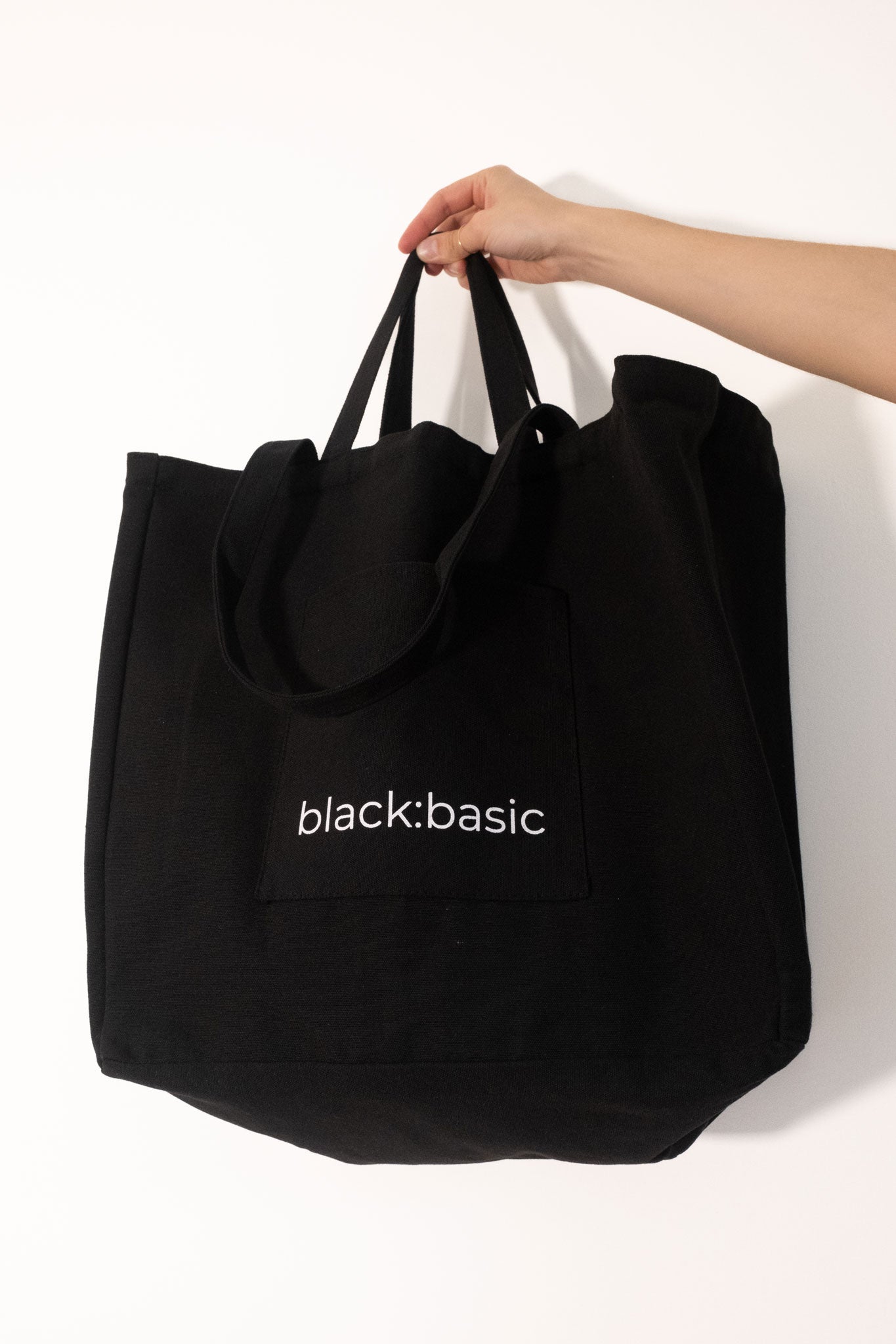 Black Multi-Pocket Tote Bag