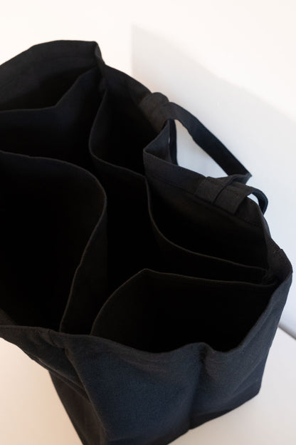 Black Multi-Pocket Tote Bag