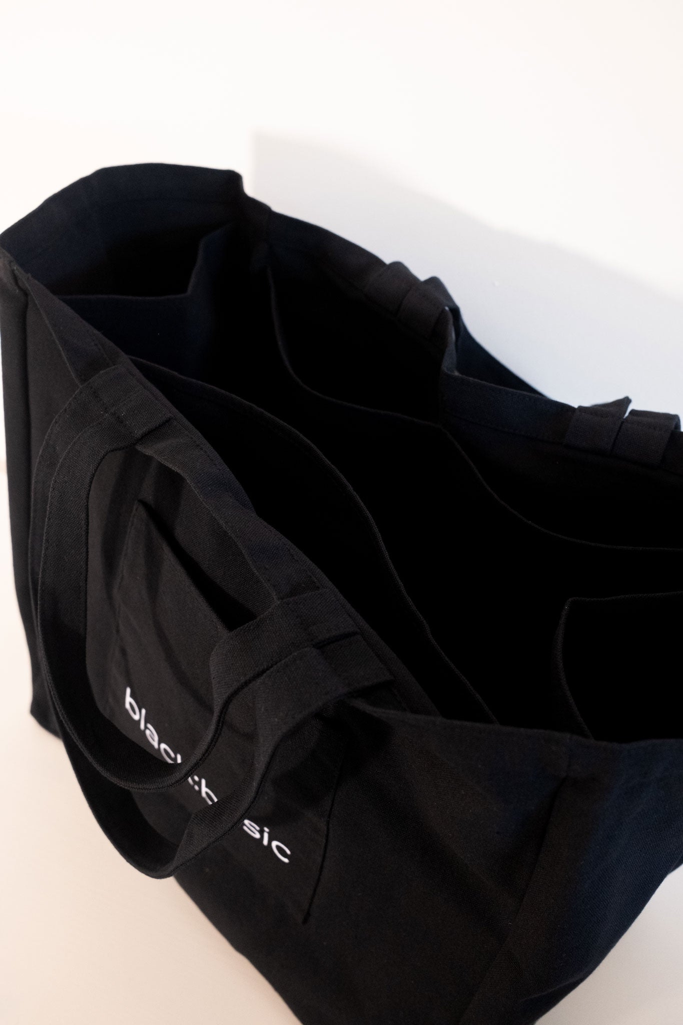 Black Multi-Pocket Tote Bag