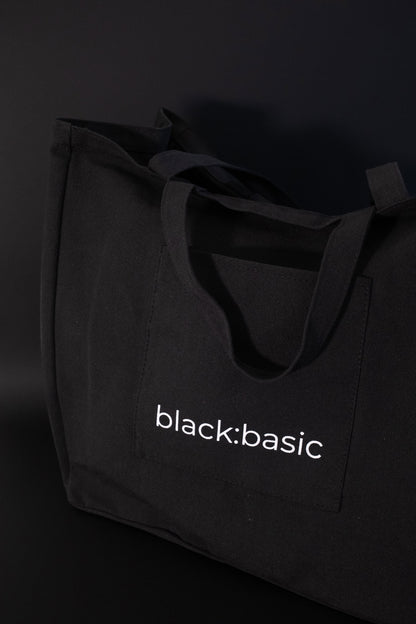 Black Multi-Pocket Tote Bag